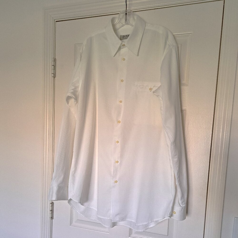 Italy Bosa Le Collezioni Piqué White Stylish Cotton Men Shirt VTG Size L Tall